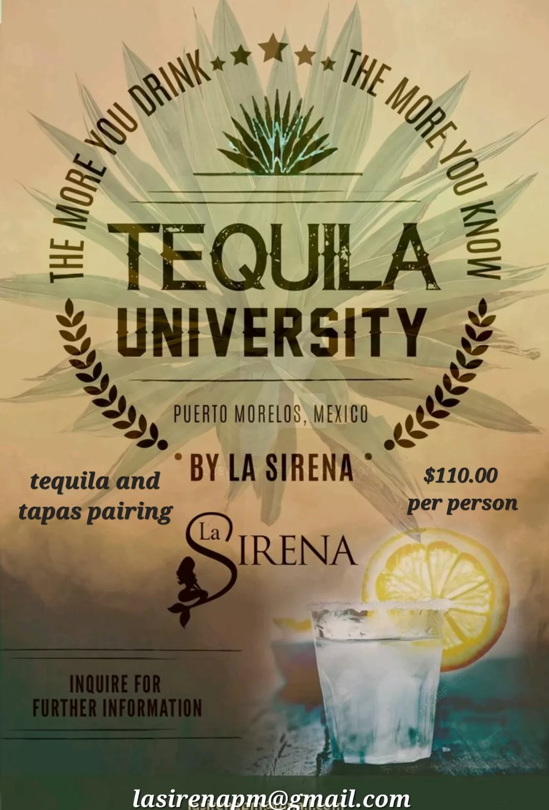 Tequila University with pricing