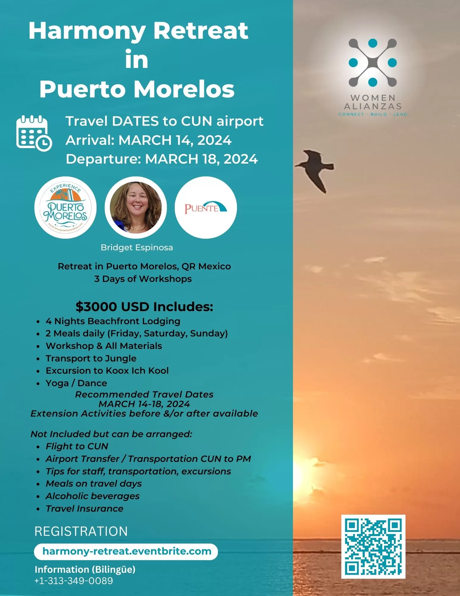 Details of a women's retreat in Puerto Morelos Nov 3-5, 2023