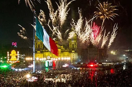 Fireworks display celebrating Mexican Independence Day.