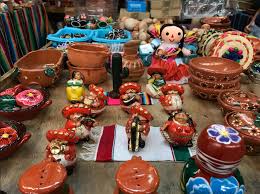 Handmade craft items from Latin American countries.