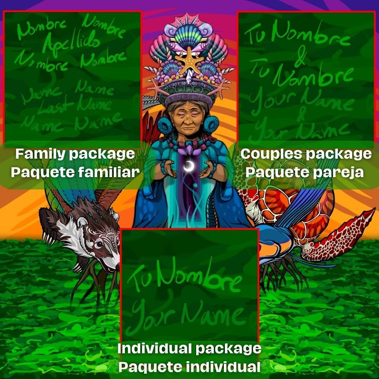 This image shows the relative size of names and how they will appear in the Mural Project Puerto Morelos for each of the 3 different donation packages available.