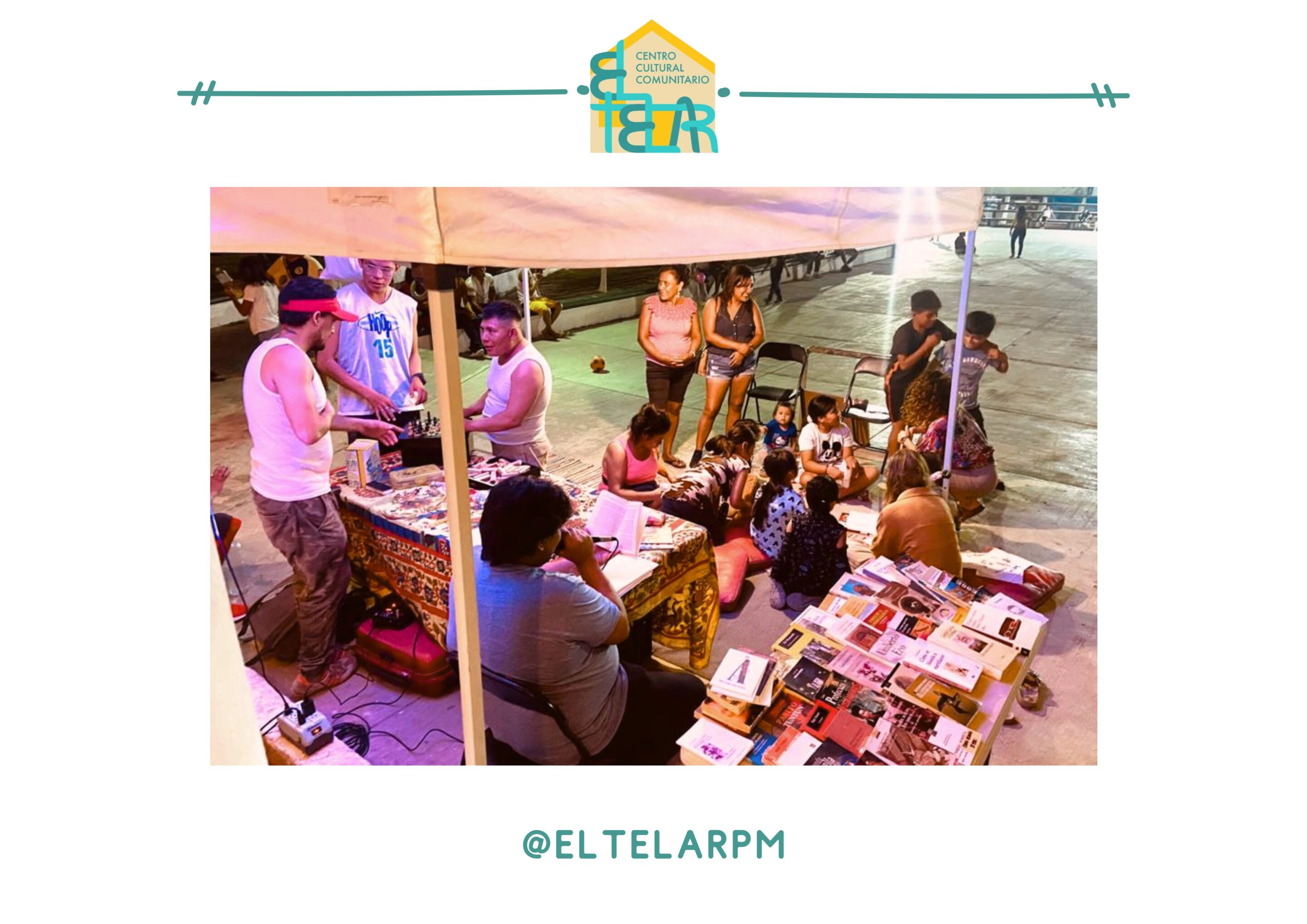 El Telar PM has a booth that they use for community outreach in the park on the colonia side of Puerto Morelos.