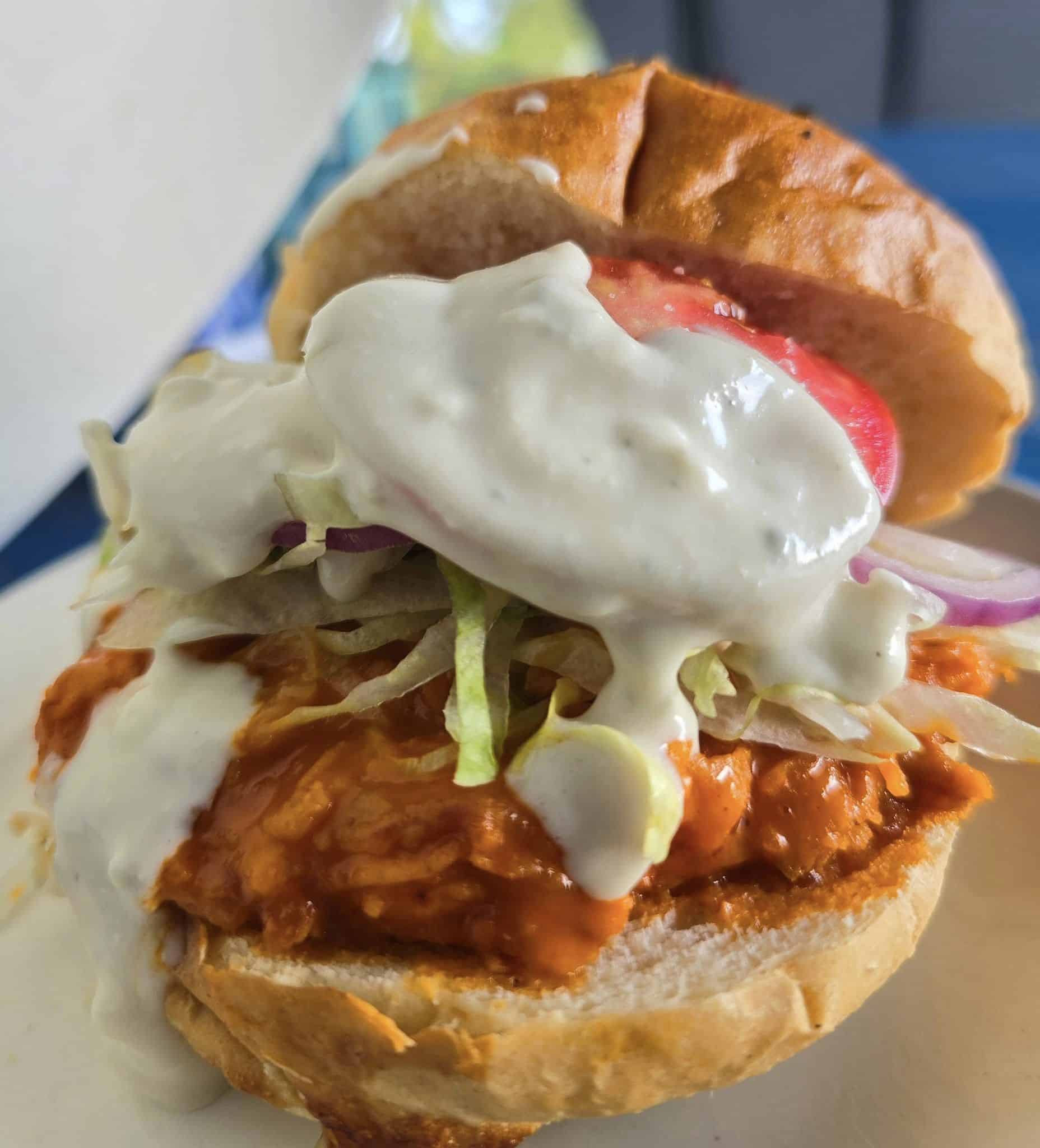 Buffalo Chicken Sandwich on the Lunch Special Menu at La Sirena Puerto Morelos.