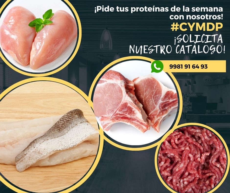Carnes y Mariscos del Puerto, CYMDP, now delivers your favorite seafood and meats directly to your home. Request their catalog via WhatsApp at +52 998 191 6493.