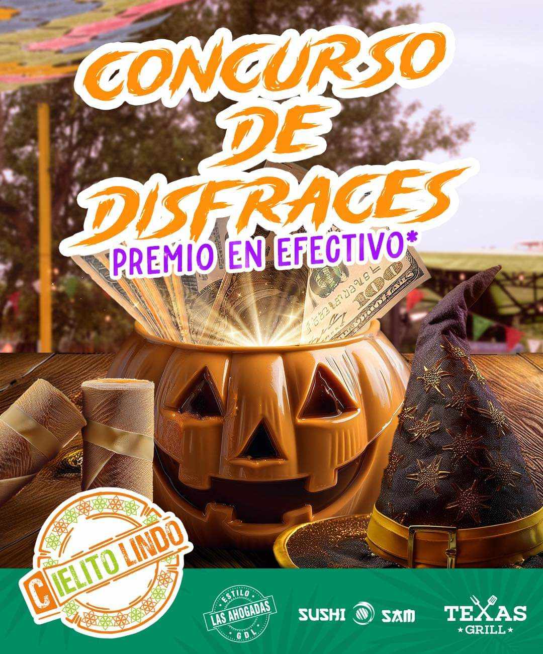 Cielito Lindo, Sushi Sam, La Ahogada and Texas Grill are hosting a virtual Halloween Costume contest with cash prizes. Simply visit their site, take a selfie in your costume, post it to your social media and tag the restuarants in the post to enter. There will be 2 categories kids (up to age 13) and adults (ages 14+).