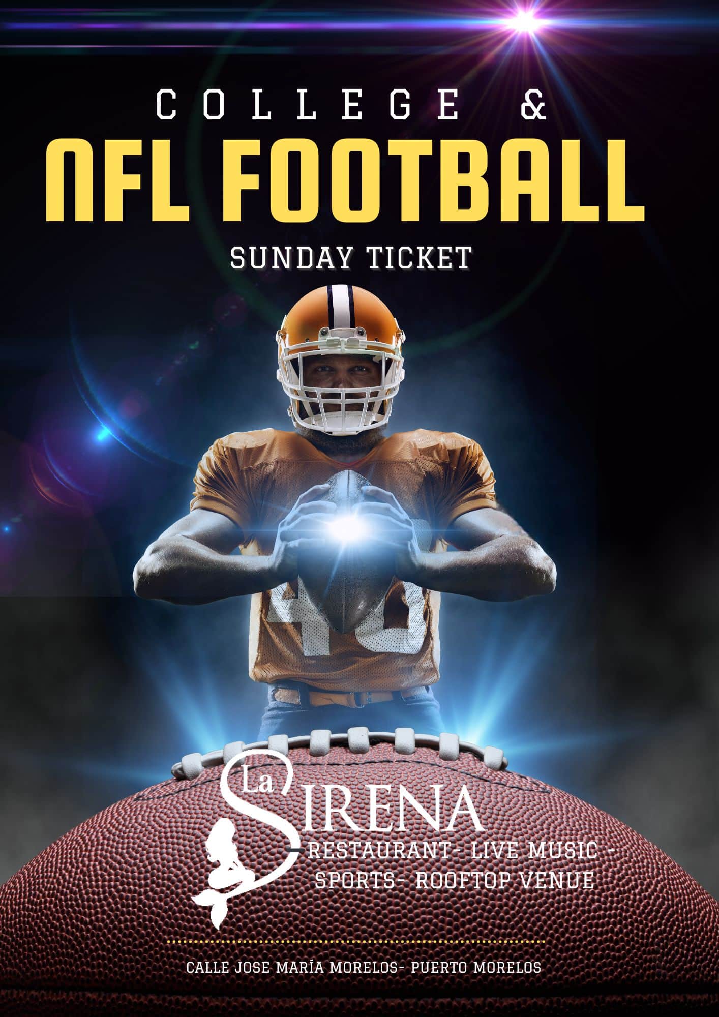 La Sirena is the place to catch all your favorite sports, from NFL to college games!