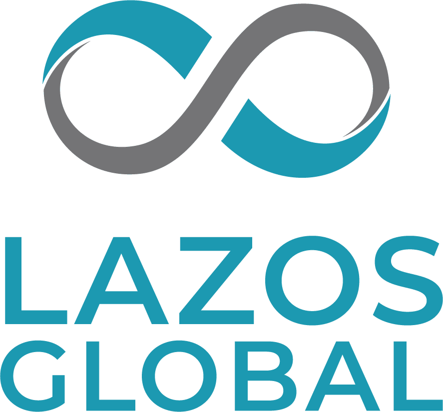 Lazos Global logo - vertical