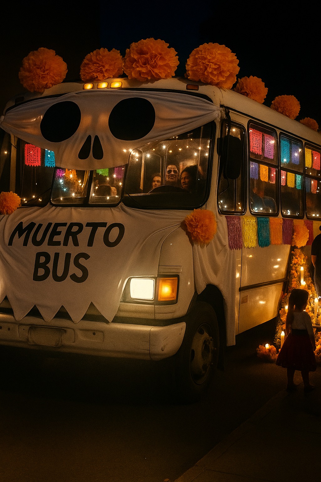 Puerto Morelos MuertoBus Una Cuadra Una Tradición Día de Muertos 2025