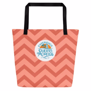 XPM Orange Zig Zag All-Over Print Large Tote Bag