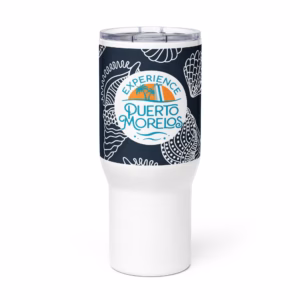 Navy Shells Travel mug with a handle