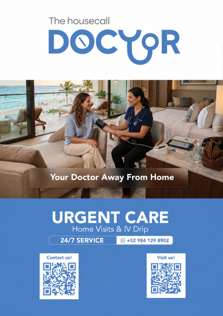 The House Call Doctor Puerto Morelos Urgent Care Home Visits IV Drip 24:7 service